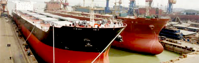 Vessels in dry dock